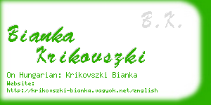 bianka krikovszki business card